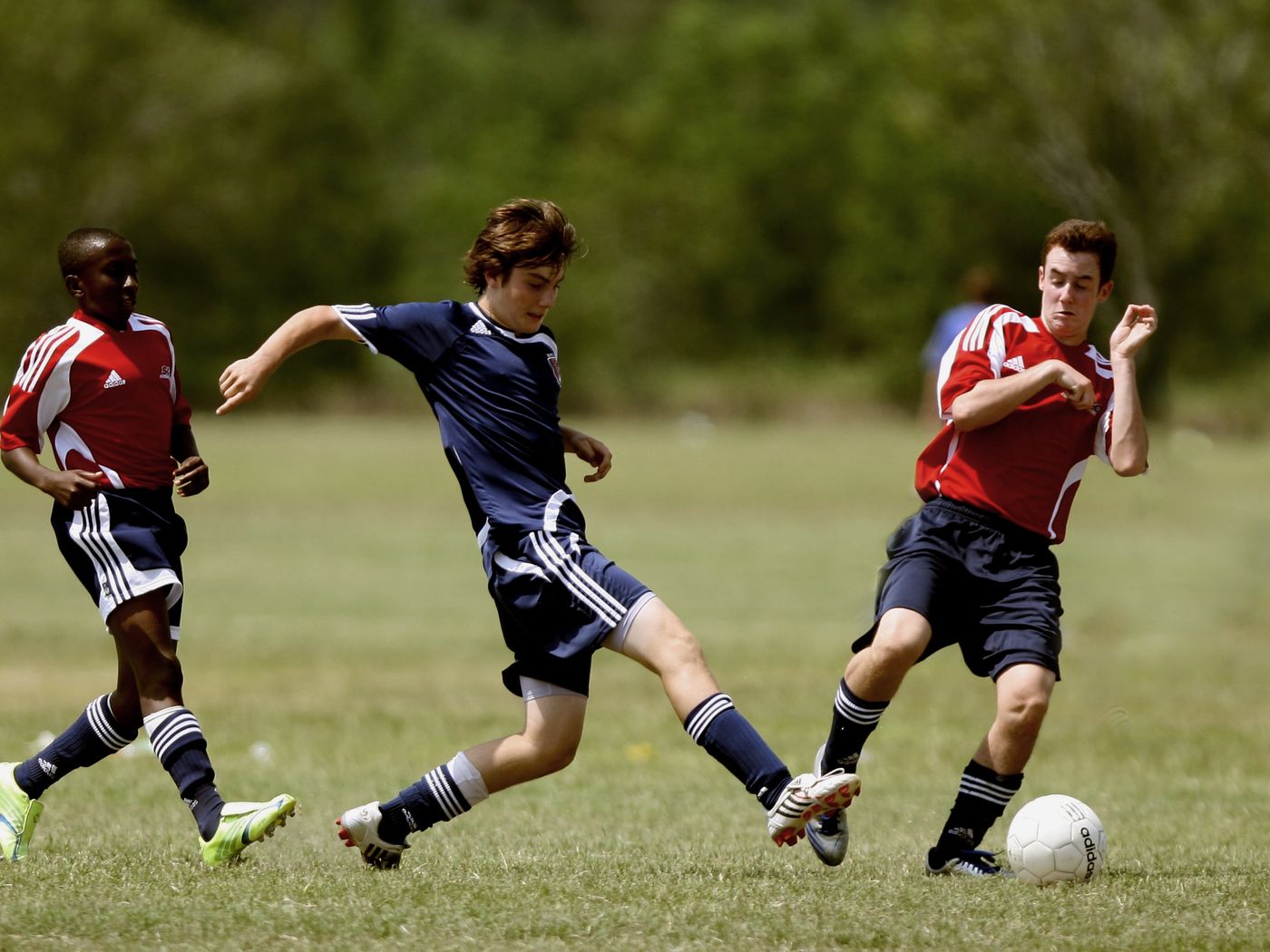 A football match in play