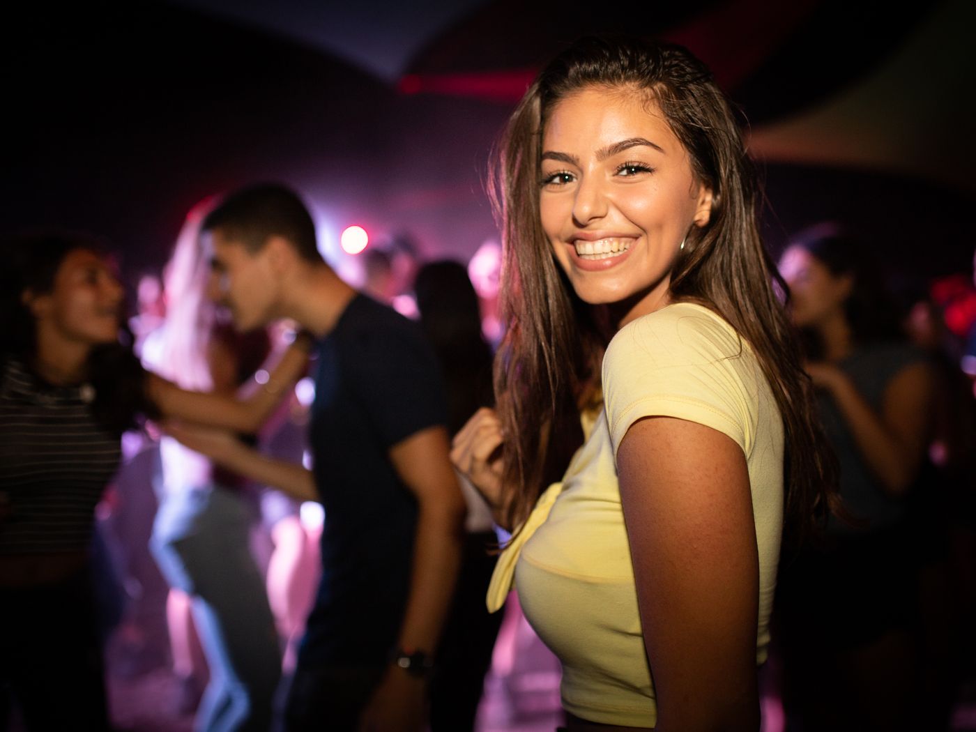 A crowded club dancefloor